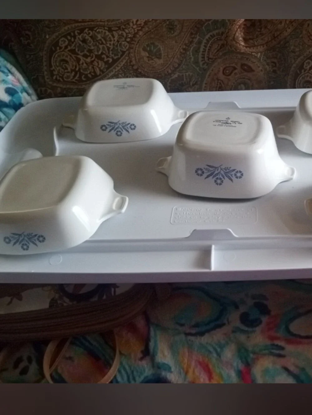 Corningware Blue Corn Flower Bakeware Set of Five